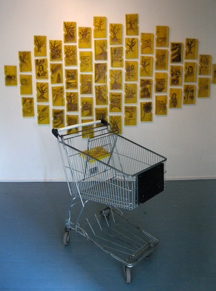 Kärrytaidetta/Trolley business, installation view: Haihatus, Joutsa, Finland 2006